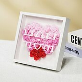cheap Party Supplies-Mom Flower Shadow Box for Mother&#039;s Day Heart Shaped Monogram Flower Shadow Box for Wife for Daughter Son Flower Memory Gifts for Grandma