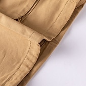 cheap Classic-Men&#039;s Capri Cargo Shorts Cargo Shorts Capri Pants Shorts Summer Shorts Zipper Multiple Pockets Flap Pocket Plain Comfort Breathable Knee Length Outdoor Vacation Sporty Casual Red Khaki
