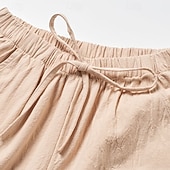 economico Fondamenti Falsi Essenziali-Per donna Finto cotone e lino Shorts Pantaloni Eleganti Pantaloncini Estivi Moda Corto Naturale Semplice Tasca Design con Coulisse Elastica All'aperto Confortevole All'aperto Vacanza Rosso Verde