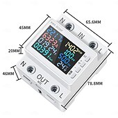 abordables Testeurs et détecteurs-Tuya WiFi 8 en 1 Compteur d&#039;énergie Écran couleur 2P Multifonction AC Compteur d&#039;énergie Téléphone portable Contrôle à distance par application 170-270 V/63 A