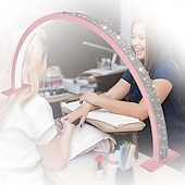 baratos abajur-Luz de meia lua para mesa de unha, lâmpada de arco de unha de 21,5 pol./29,5 pol. 39 W com controle de fio/remoto, luzes de tecnologia de unhas de 3 modos de cor, lâmpadas brilhantes, para