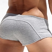 preiswerte Boxershorts für Herren-Herren 1 Stück Boxershorts Polyester Atmungsaktiv Weich Bequem Einfach Mittlere Hüfthöhe Grau