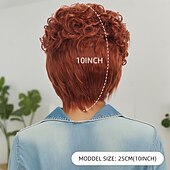 abordables Perruques de qualité supérieure-Perruque Synthétique Frisé Jerry Tissage bouclé Coupe Pixie Coupe Asymétrique Fabriqué à la Machine Perruque 10 pouces A1 Cheveux synthétiques Femmes Classique Dégradé de couleur Cheveux Mèches