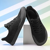 billiga Vardagssneakers-barfota vardagssneakers för män - modern svart, andningsbar mesh, komfortsula - lämplig för dagligt bruk och lätta sporter