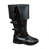 cheap Footwear-Medieval Renaissance Shoes Knee High Boots Flat Jazz Boots Pirate Viking Crusader Men&#039;s Celtic Pirate Halloween Masquerade Performance Party &amp; Evening LARP Adults&#039; Shoes