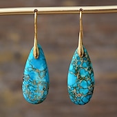 abordables Boucles d&#039;oreilles-Femmes Boucles d&#039;oreilles Poire Goutte Élégant Des boucles d&#039;oreilles Bijoux Argent / Fuchsia foncé / Brun claire Pour Mariage Soirée 1 Paire