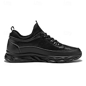 billiga Herrsneakers-robusta utomhusskor för män i brun och svart, slitstark konstläderkonstruktion med sicksacksula för bättre grepp