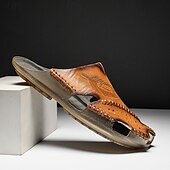 abordables Sandales décontractées-Sandales d&#039;extérieur en similicuir pour hommes avec semelle robuste et design respirant – chaussures confortables pour la randonnée et les vêtements décontractés