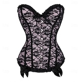 economico corsetto-Rococò Completo Mascherata Corsetto Overbust Cosplay Controllo della Pancia Push-Up Jacquard Jacquard Costume Per donna Reale Mascherata Feste Carnevale di Venezia Adulti Corsetto