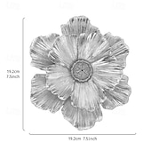 cheap Wall Sculptures-Vintage Large Flower Wall Decor, Gold Silver White Resin Wall Hanging, 3D Floral Wall Art for Home, Living Room, Bedroom Decoration