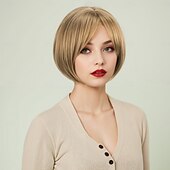 tanie starsza peruka-Peruki syntetyczne Bouncy Curl Kinky Straight Fryzura asymetryczna Schludna grzywka Tkany maszynowo Peruka 30 cali A1 Włosie synetyczne Damskie Klasyczny Wygodny Przejście kolorów Wielokolorowy