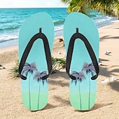 billige Grafiske utskriftssko-unisex tropiske solnedgangsflip flops – livlige strandsandaler med palmetretrykk for sommer-, basseng- og ferieklær