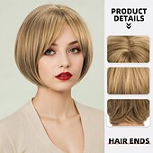 tanie starsza peruka-Peruki syntetyczne Bouncy Curl Kinky Straight Fryzura asymetryczna Schludna grzywka Tkany maszynowo Peruka 30 cali A1 Włosie synetyczne Damskie Klasyczny Wygodny Przejście kolorów Wielokolorowy