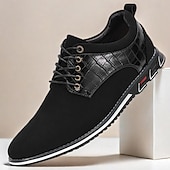 abordables Occasionnel-Chaussures habillées noires à lacets pour hommes avec motif crocodile, élégantes et stylées pour les réunions d&#039;entreprise et sociales