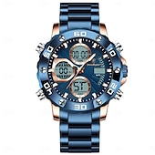 abordables Relojes digitales-Reloj de pulsera electrónico militar Poedagar para hombre, con alarma LED, analógico-digital, pantalla dual, resistente al agua, deportivo.