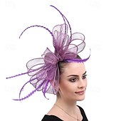 baratos Chapéus e Fascinators-Peça para Cabeça Sinamay Casamento Festa de Noite Elegante Casamento Com Boné Capacete Chapéu