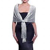 levne Šály a šátky-Retro Řvoucí 20s 20. léta 20. století šátek Wrap Přehozy přes ramena Velký Gatsby Buben dívka Třásně Pevná barva Dámské Karneval Valentýna Svatební Večerní oslava Plesová maškaráda Dospělé Šátek