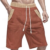 baratos Shorts de moletom-Homens calções atléticos Shorts de moletom Calção Shorts de verão Bolsos Com Cordão Cintura elástica Bloco de cor Conforto Respirável Curto Ao ar livre Esportes Clássico Casual Preto Azul