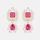 ieftine Cercei-Pentru femei Cercei cu herghelie Cercei Picătură Pară Picătură Prețios Elegant Stilat Artistic Diamante Artificiale cercei Bijuterii Fucsia Pentru Nuntă Petrecere Bal 1 pereche