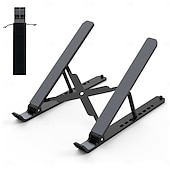 billige Stativ og kjøleputer-bærbar stativ for skrivebord justerbar bærbar stigerør sammenleggbar bærbar bærbar holder ventilert kjølende notebookstativ for 10-15,6 tommers bærbar PC