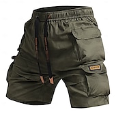 preiswerte Klassiker-Herren Cargo-Shorts Camping-Shorts Shorts mit Camouflage-Muster Wander-Shorts Elastischer Bund Gerader Schnitt 6 Taschen Einfach Tarnung Feuchtigkeitsableitend tragbar Knielang Outdoor Lässig Täglich