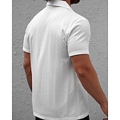 cheap Men&#039;s Button Up Shirts-Men&#039;s Shirt Summer Shirt Casual Shirt Beach Shirt Button Up Shirt White Short Sleeve Plain Shirt Collar Vacation Hawaiian Clothing Apparel Polyester Fashion Casual Comfortable