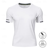 cheap Men&#039;s Casual T-shirts-Men&#039;s Tee Short Sleeve Shirt Tee Top Short Sleeve Crewneck Spring &amp; Summer Solid / Plain Color Fashion Designer Quick Dry Reflective Strip Vacation Street Going out Black White Red Top Tee for Men