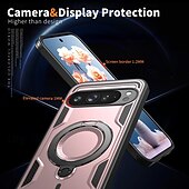 お買い得  その他のスマホケース-電話 ケース 用途 グーグル ピクセル9プロ ピクセル9プロXL ピクセル9 バックカバー スタンド付き 磁石バックル ワイヤレス充電をサポート レトロ風 TPU PC