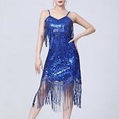 voordelige Latin danskleding-Latijnse dans Kleding Kwastje Pure Kleur Gesplitst Dames Prestatie Opleiding Mouwloos Hoog Polyester tafzijde
