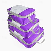 cheap Luggage &amp; Travel Storage-3-Piece Compression Packing Cubes Set for Travel Luggage Storage and Organizer, Mesh Zippered Expanding Storage Bags Set