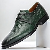 preiswerte Klassische Anzugschuhe-Grüne Oxford-Schuhe aus echtem Leder für Herren – luxuriöse Schnürschuhe mit Krokodilmuster für Kentucky Derbys und Hochzeiten