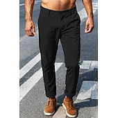 economico Chino-pantaloni cargo da uomo elastico in vita tasche multiple pantaloni a tutta lunghezza casual anelastico tinta unita sport all&#039;aria aperta vita media verde militare nero kaki blu navy s m l xl xxl