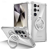abordables Coques Samsung-téléphone Coque Pour Samsung Galaxy S24 Ultra Plus S23 Ultra Plus S22 Plus Ultra Coque Arrière avec Support Magnétique Antichoc Rétro PC