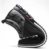 cheap Casual-Men&#039;s Derby Lace-Up Shoes with Crocodile-Patterned Leather and Black Suede, Stylish Sporty Sole for Casual and Business Casual Wear