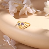 economico I regali-Anello di Fiori Personalizzato – Miglior Regalo per la Mamma – Gioielli con Pietra Natalee e Nome Regalo Unico per la Festa della Mamma San Valentino Gioielli per Anniversario per Mamma Compagno Amico