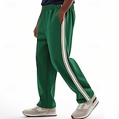 preiswerte Sweatpants-Herren Sporthose Jogginghose Hose Freizeithose Kordelzug Seitenstreifen Gerader Schnitt Einfach Komfort Atmungsaktiv Volle Länge Outdoor Lässig Laufen Sport Mode Schwarz Rote
