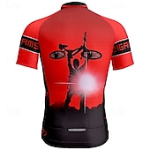cheap Men&#039;s Jerseys-Men&#039;s Cycling Jersey Short Sleeve Bike Tee Tshirt Jersey with 3 Rear Pockets Mountain Bike MTB Breathable Quick Dry Anatomic Design Wicking Wine Red Yellow Red Sports Clothing Apparel