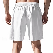economico Classico-Per uomo Shorts Shorts di Lino Pantaloncini Estivi Shorts da Spiaggia Coulisse Elastico in vita Gamba Dritta Semplice Comodità Traspirante Lunghezza al ginocchio All&#039;aperto Quotidiano Ferie Moda
