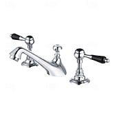 abordables Robinets LED-Robinet lavabo - Séparé Plaqué Diffusion large Deux poignées trois trousBath Taps