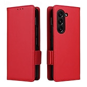 Недорогие Чехлы для Samsung-телефон Кейс для Назначение SSamsung Galaxy Z-сгиб 6 Z Fold 5 Z Fold 4 Z Fold 3 Z Fold 2 Кейс на заднюю панель со стендом с ремешком на запястье Разъем для карты Ретро ТПУ Кожа PU
