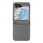 cheap Samsung Cases-Phone Case For Samsung Galaxy Z Flip 7 Z Flip 6 Z Flip 5 Z Flip 4 Back Cover Magnetic Support Wireless Charging Card Slot Retro TPU PU Leather