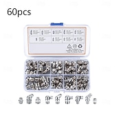 cheap Vehicle Repair Tools-60-Piece Premium Metric Grease Nipple Zerk Fitting Kit - Complete Assortment of M6 M8 M10 Sizes with 180 45 90 Angles for Efficient Grease Gun Lubrication - Durable Metal Construction Polished