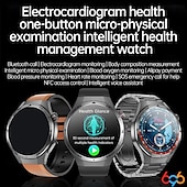 abordables Relojes inteligentes-696 ET456 Reloj inteligente 1.56 pulgada Smartwatch Reloj elegante Bluetooth ECG + PPG Podómetro Recordatorio de Llamadas Compatible con Android iOS Hombre Llamadas con Manos Libres Recordatorio de