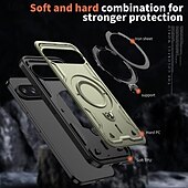 お買い得  その他のスマホケース-電話 ケース 用途 グーグル ピクセル9プロ ピクセル9プロXL ピクセル9 バックカバー スタンド付き 磁石バックル ワイヤレス充電をサポート レトロ風 TPU PC