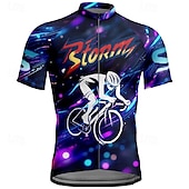 abordables Maillots pour hommes-Homme Maillot de cyclisme Manche Courte Cyclisme T-shirt Maillot avec 3 poches arrière VTT Vélo tout terrain Respirant Séchage Rapide Design Anatomique Évacuation de l&#039;Humidité Pourpre foncé Bleu