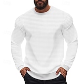 preiswerte Basic-T-Shirts-Herren T Shirt T-Shirt Langarmshirt Langarm Rundhalsausschnitt Sommer Frühling Einfach Mode Designer Basic Jacquard Urlaub Straße Ausgehen Schwarz Weiß Khaki Top T-Shirt für Herren