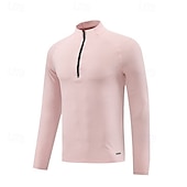 cheap Basic T shirts-Men&#039;s T Shirt Tee Tee Top Long Sleeve Shirt Long Sleeve Stand Collar Spring &amp;  Fall Plain Fashion Designer Basic Quarter Zip Vacation Street Going out Dark Gray Black Light Green Top Tee for Men