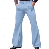 economico Fondi-Retrò Vintage Anni &#039;70 Pantaloni Pantaloni a zampa d&#039;elefante Hippie Disco Tinta unica Per uomo Halloween Carnevale Feste Abbigliamento Quotidiano Parata dell&#039;Orgoglio Adulti Pantaloni Primavera