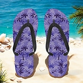 billige Grafiske utskriftssko-unisex tropiske solnedgangsflip flops – livlige strandsandaler med palmetretrykk for sommer-, basseng- og ferieklær