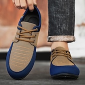 baratos Ténis para Homem-sapatos masculinos casuais com cadarço em bege e azul marinho, design exclusivo em tecido, perfeitos para o estilo e conforto do dia a dia